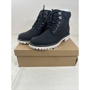 CARLKARIDA Men's Snow Boots Fur Lined Hiking Dark Black Waterproof Sz 8.5 NEW